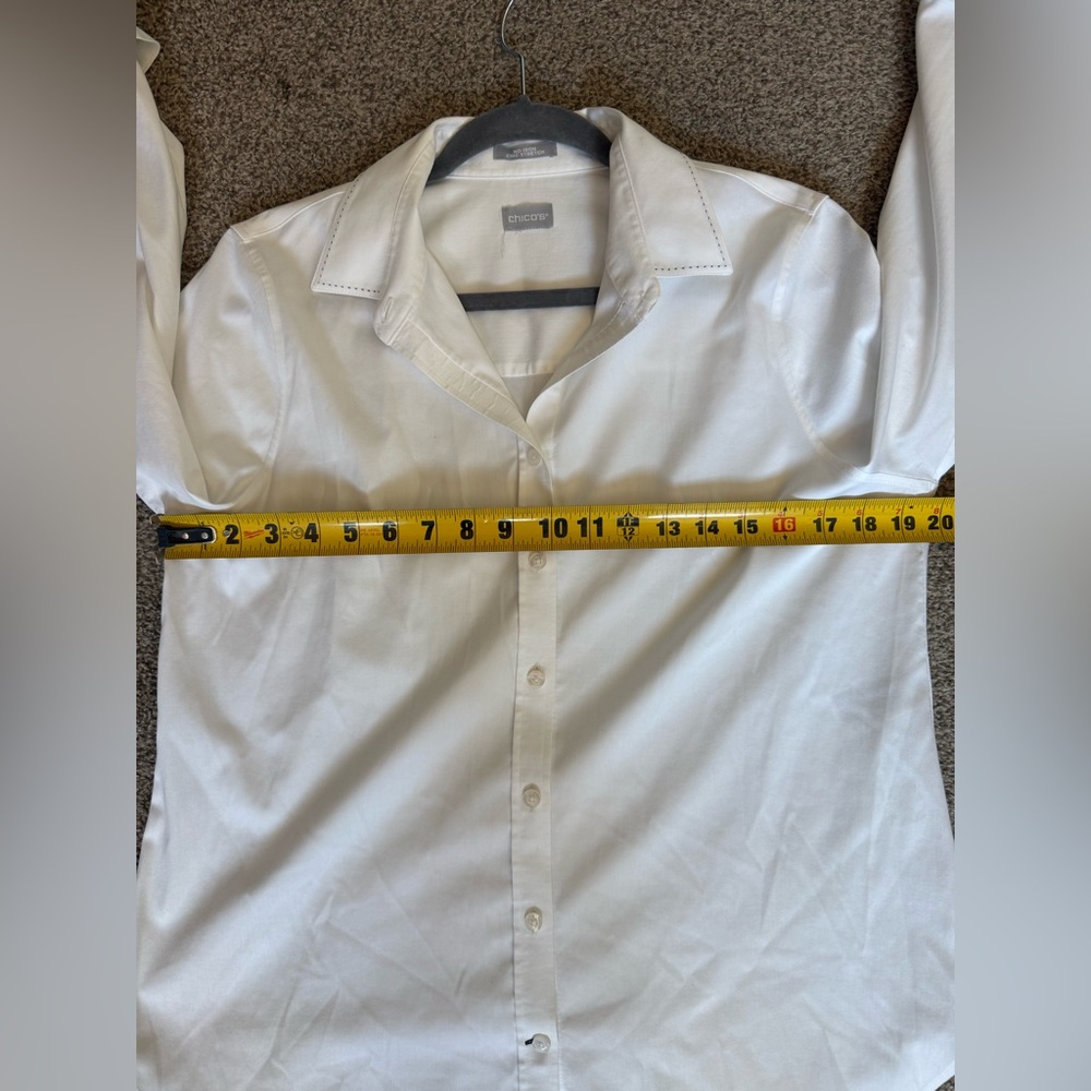 Chico's Classic White Collared Button-Up Shirt - image 6